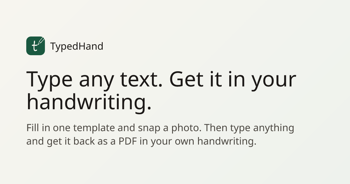 TypedHand screenshot 1